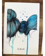 Sara Paglia, Gemini, ink and watercolour on paper, 15.5x23 cm 
