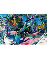 Claudio Malacarne, Giardino del Sud, serigrafia materica, 150x100 cm
