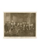 William Hogarth, Bambridge on Trial for Murder by a Committee of the House of Commons, etching, 48x59 cm