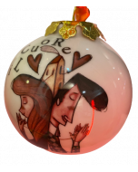 Federica Porro, The heart knows how to find its way home, porcelain Christmas ball, h 7.5 cm