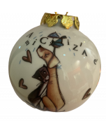 Federica Porro, Friendship is a shelter when it rains outside, porcelain Christmas ball, h 7,5 cm