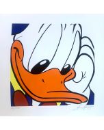 Sergio Veglio, Donald Duck, fine art graphics on cardboard, 30x30 cm
