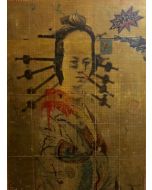 Enrico Pambianchi, Japanese Pulp, collage, olio, acrilico, matite, gessetti, resine su cartone d'arazzo, 115x170 cm