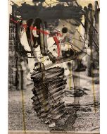 Enrico Pambianchi, Senza titolo, collage, olio, acrilico, matite, gessetti e resine su carta fotografica, 30x21 cm
