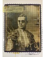 Enrico Pambianchi, Il torero, collage, acrilico, matite, gessetti e resine su carta fotografica, 21x29,7 cm