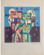 Ibrahim Kodra, Sounders, photolithograph reproduction (6-colour offset), 23x30 cm