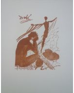 Salvador Dalì, Il giovane Icaro, stampa a due colori, 27x21 cm 