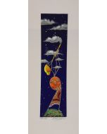 Meloniski da Villacidro, Fabbricante di nuvole, serigrafia e collage ritoccata a mano, 14,5x35,5 cm