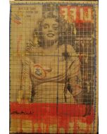 Enrico Pambianchi, Marilyn Monroe, collage, olio, acrilico, matite, gessetti e resine su cartone telato, 22x33 cm