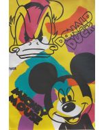 Andrew Tosh, Donald Duck e Mickey Mouse, acrilico e smalto su carta, 33x48 cm, 2020