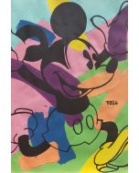 Andrew Tosh, Mickey Mouse, acrilico e smalto su carta, 33x48cm, 2020