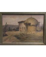 Carlo Achille Cavalieri, The Barn, oil on panel, 24,5x33,5 cm (with frame)