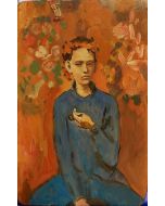 Scuola Espressionista, Ritratto di giovane, olio su tavola, 23,5X15 cm 