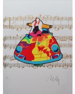 Marco Lodola, Janis Joplin, screen printing and collage, 29,5x40 cm