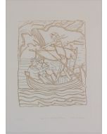 Remo Brindisi, That branch of Lake Como, etching, 50x35cm