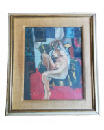 Anonimo, Nudo cubista, olio su cartone, 43x34 cm 