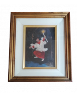 G. Ferranti, Bambino con candela, olio su tavola, 41x34 cm