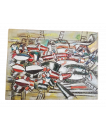 Anonimo, Figure cubiste, olio su tavola, 21x28 cm