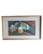Anonymous, Vase of flowers, tempera on wood, 58x65 cm