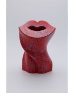 Fè, KISS2020 OVERSIZE, Fight the Virus, hand painted 3D printed PLA sculpture, 25x17x16 cm