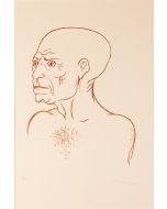 Giuseppe Migneco, Omaggio a Picasso, litografia, 50x35 cm