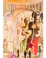 Carlo Massimo Franchi, Omaggio a Dalì. Il torero allucinogeno e le aggregazioni, olio su tela, 50x69 cm