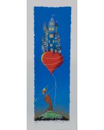 Meloniski da Villacidro, La città del cuore, retouché con inserti di brillantini, 20x50 cm
