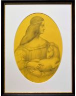 Giancarlo Prandelli, Tribute to Isabella d'Este and to the Lady with an Ermine, pencil on cardboard, 21x32cm (D273)