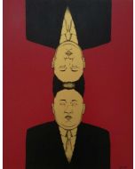 Loris Dogana, Kim Jong-un "Me and Me", acrilico e inchiostro su tavola, 40x50 cm