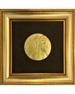 Salvador Dalì, Le arti- La danza, incisione su bronzo placcato d'oro 24 KT, 17x17cm