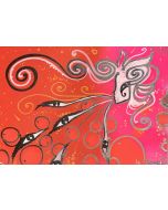 La Pupazza, La donna che soffia gli occhi n°6, Spray e maker su carta, 21x30 cm