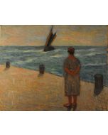 Giovanni Malesci, L'attesa, olio su tavola, 49x40,5 cm