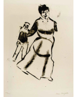 Marc Chagall, Mutter und sohn, etching with drypoint, from "Mein Leben", 45x36 cm (image 27,8x21,8 cm), 1923