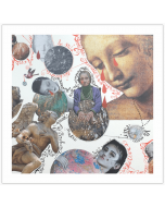 Maria Chiara Signorini, Malinconie cosmiche di grandi madri, collage e inchiostro su carta, 30x30 cm