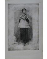 Mosè Bianchi, Cleric, etching and acquatint, 13,6x20 cm  