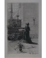 Mosè Bianchi, Enfant de Choeur en Italie, etching and acquatint, 22,5x14,6 cm  