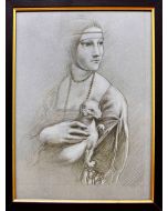 Giancarlo Prandelli, Tribute to the Lady with an Ermine, pencil on cardboard, 32,5x24cm (D57)