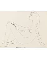 Pablo Picasso, Nu assis de profil, Litografia, 49,5x65,5 cm (immagine 48x60 cm)