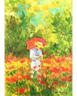 Daniela Penco, All'ombra del giardino, olio su cartone telato, 18x13 cm 