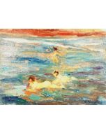 Daniela Penco, In mezzo al mare, olio su cartone telato, 15x20 cm 
