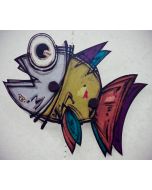 Yux, Fish, mixed tecniques on aluminium, 35,5 cm