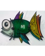 Yux, Fish, mixed tecniques on aluminium, 46 cm