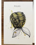 Sara Paglia, Pesci, inchiostro e acquarello su carta, 15,5x23 cm 
