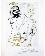 Salvador Dalì, Prudentiane tratto da Les Amours Jaunes, incisione a puntasecca, 39,5x29 cm