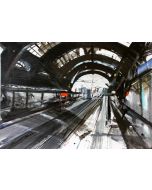 Alessandro Russo, Milan Central Station, acrylic on paper, 50x70 cm