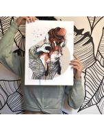 Sara Paglia, Saskia and her fox, print, 30x40 cm