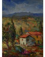 Antonio Sbrana, Hills, oil on wood, 30x40 cm 