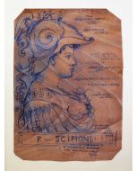 Giancarlo Prandelli, Publio Cornelio Scipione, inchiostro su cartoncino, 30.5x23.5cm 