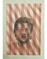 Oscar Morosini, Sylvester Stallone, acquarello su carta,  26x36cm