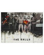 Enrico Pambianchi, The balls, collage, olio, acrilico, matite, gessetti, resine su tela, 50x40 cm
